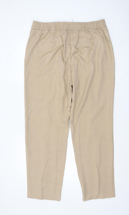 Marks and Spencer Women’s Beige Regular Fit Lightweight Trousers Size 18