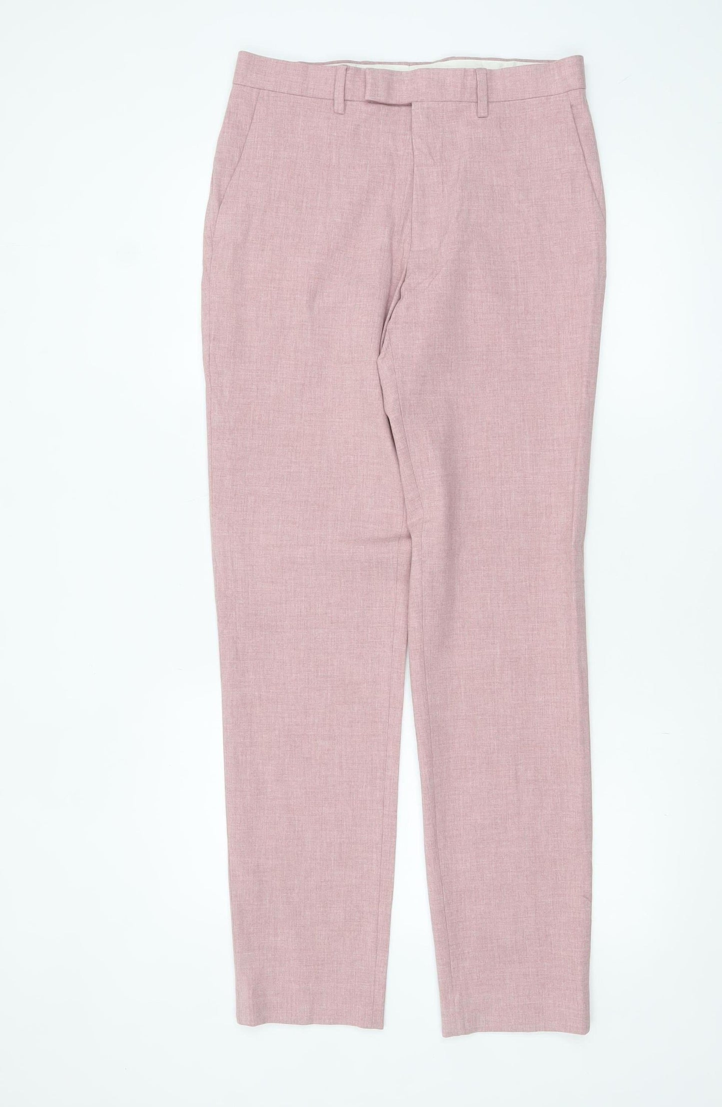 Marks and Spencer Men’s Pink Slim Fit Trousers 30W 33L