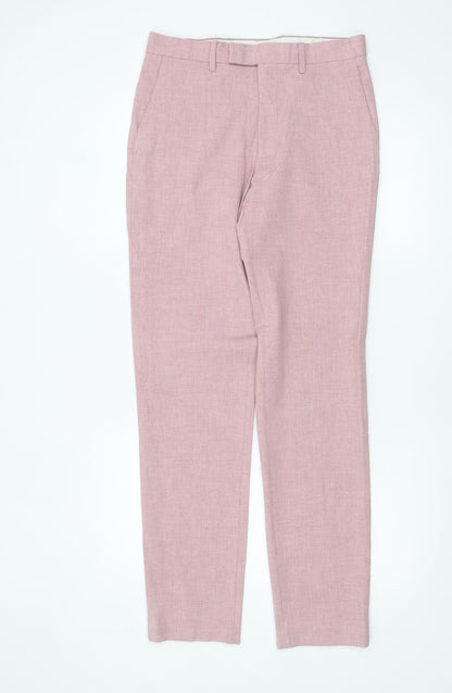 Marks and Spencer Men’s Pink Slim Fit Trousers 30W 33L