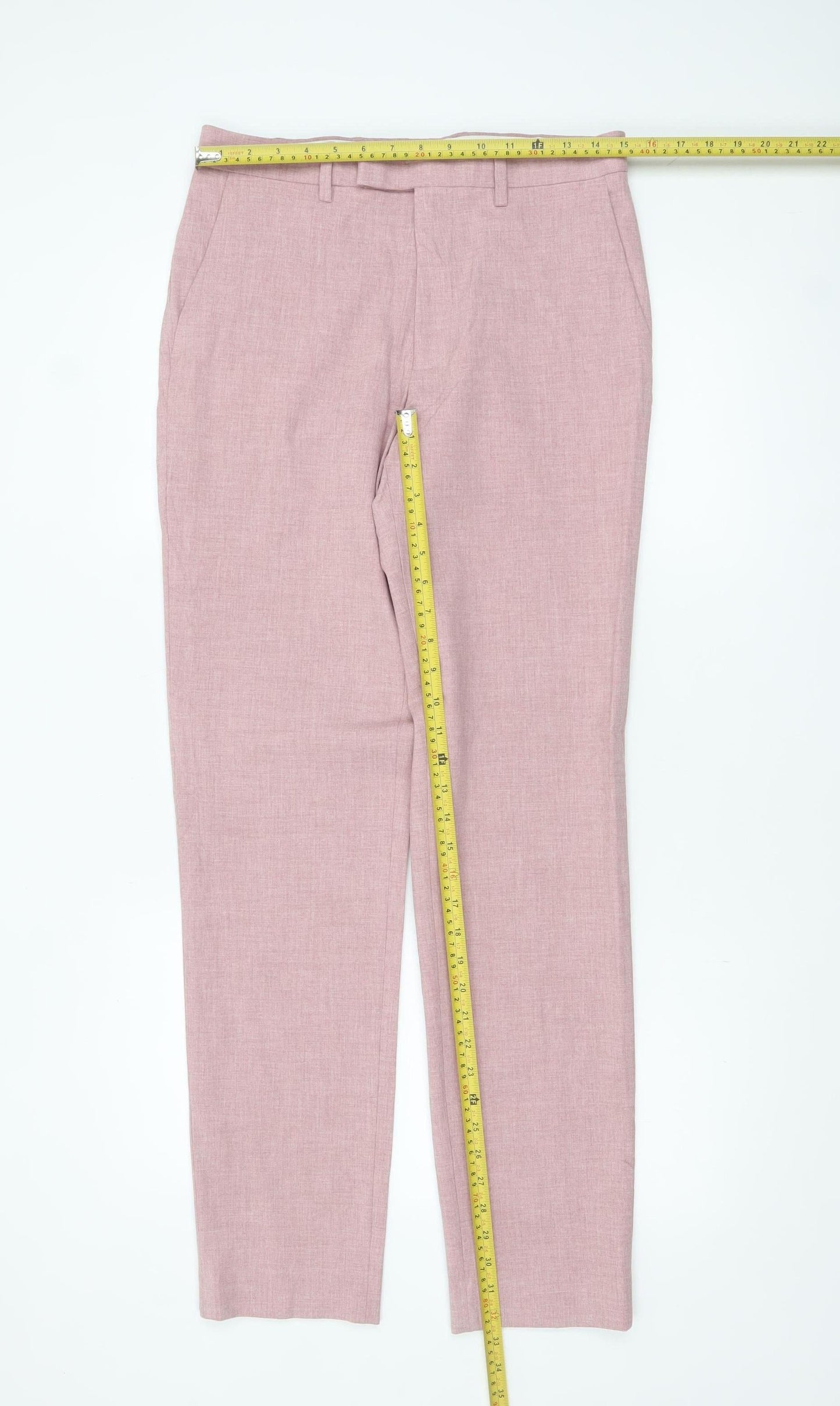 Marks and Spencer Men’s Pink Slim Fit Trousers 30W 33L