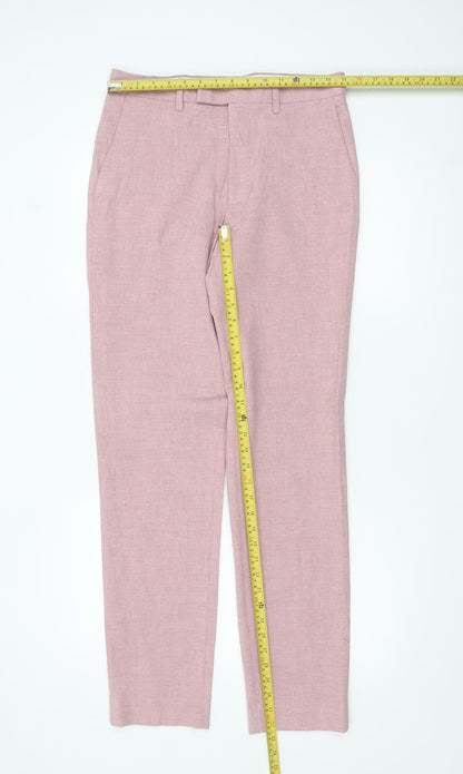 Marks and Spencer Men’s Pink Slim Fit Trousers 30W 33L