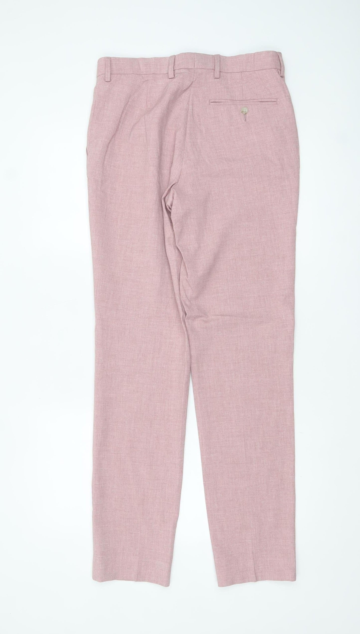 Marks and Spencer Men’s Pink Slim Fit Trousers 30W 33L