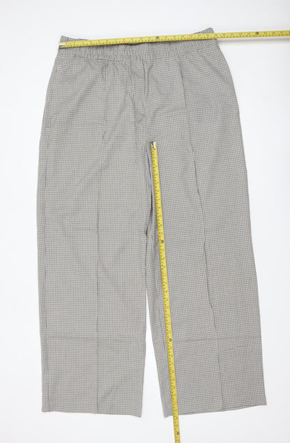 Marks and Spencer Women’s Grey Check Trousers Size 20 Long Elastic Waist
