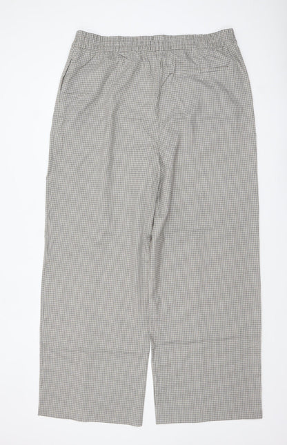 Marks and Spencer Women’s Grey Check Trousers Size 20 Long Elastic Waist