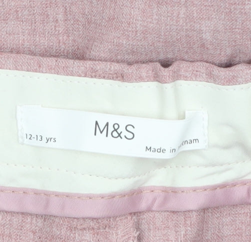 Marks and Spencer Boys Pink Chino Trousers 12-13 Years Stretch Waist