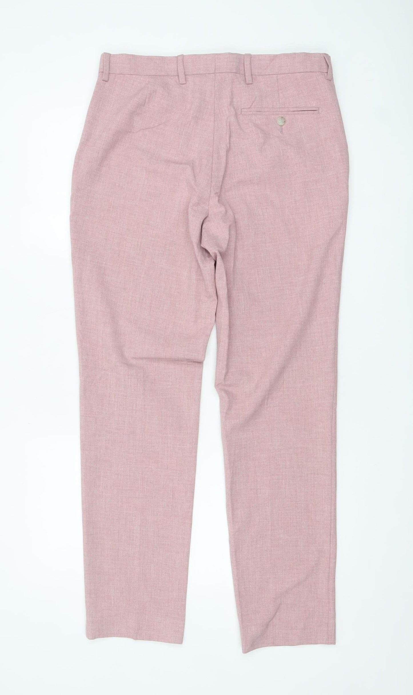 Marks and Spencer Men's Pink Slim Fit Chino Trousers 32W 31L