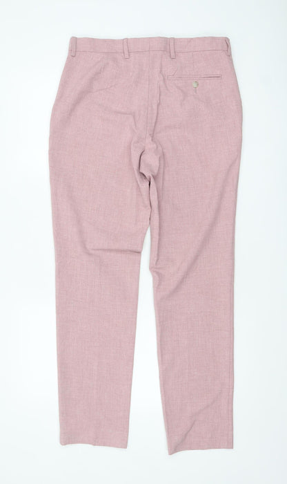 Marks and Spencer Men's Pink Slim Fit Chino Trousers 32W 31L