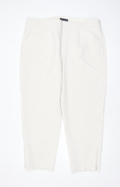 Marks and Spencer Women’s Ivory Regular Fit Stretch Trousers Size 22