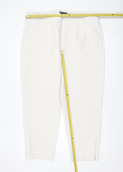 Marks and Spencer Women’s Ivory Regular Fit Stretch Trousers Size 22