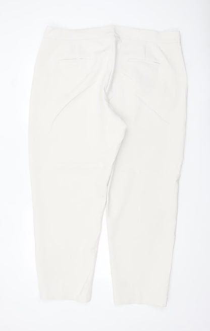 Marks and Spencer Women’s Ivory Regular Fit Stretch Trousers Size 22