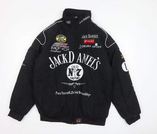 JH Design Jack Daniel's Men's Black XL Bomber Jacket Racing Style