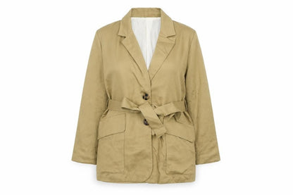 Zara Women’s Beige Linen Blend Belted Blazer XS