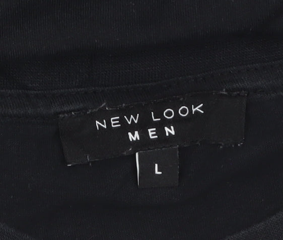 New Look Men Black New York Graphic Print Cotton T-Shirt Size L