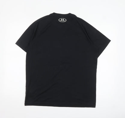 Under Armour Men's Black Short Sleeve T-Shirt Size M Loose Fit Sports Top