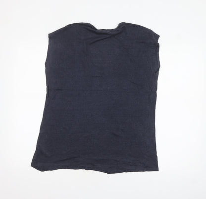 The White Company Women's Blue Linen Sleeveless T-Shirt Size 12