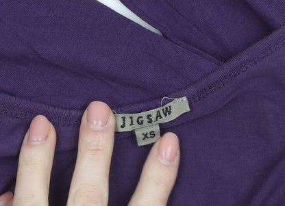 Jigsaw Women’s Purple Long Sleeve Scoop Neck Cotton Blend Top XS