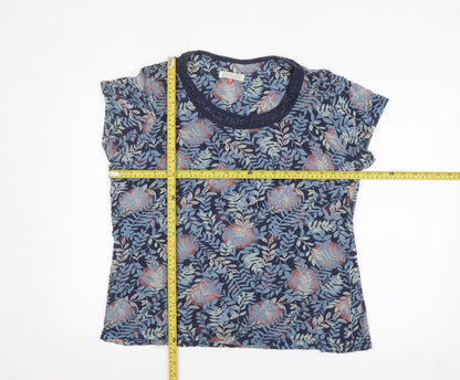 Brakeburn Women's Blue Floral Cotton T-Shirt Size 18