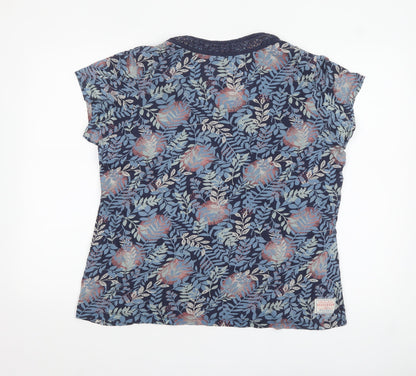 Brakeburn Women's Blue Floral Cotton T-Shirt Size 18