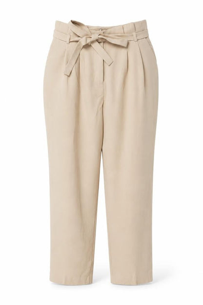 Miss Selfridge Women’s Beige High Waist Paperbag Trousers Size 8
