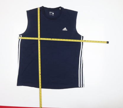 Adidas Men's Blue XL Sleeveless Sport Essentials Climalite Top