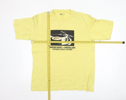 Uniqlo Men’s Yellow Amoeba Music Graphic T-Shirt Size M