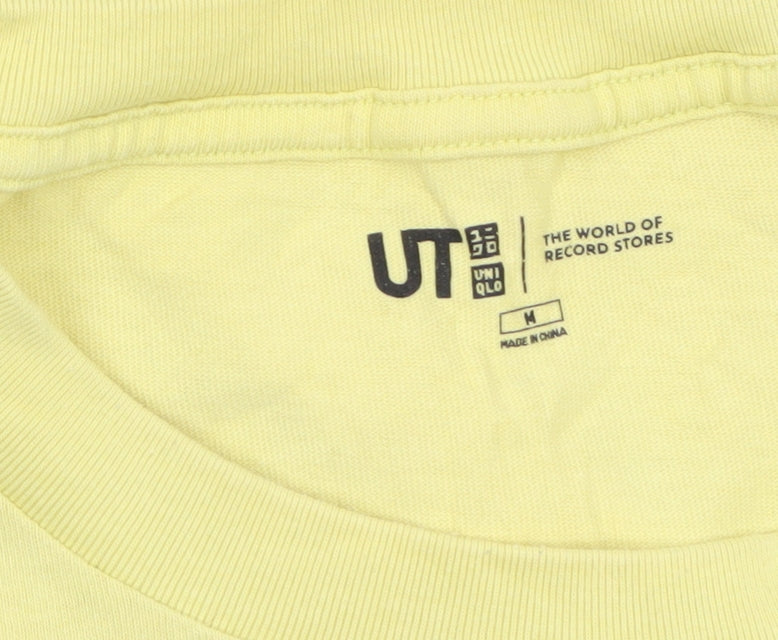 Uniqlo Men’s Yellow Amoeba Music Graphic T-Shirt Size M