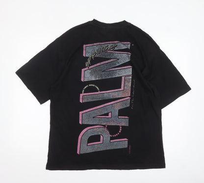 Collusion Men’s Black Palm Springs Graphic T-Shirt Medium