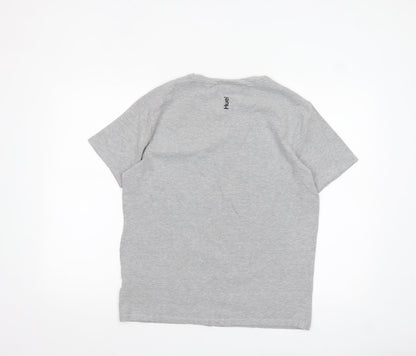 Huel Men's Grey Crew Neck Short Sleeve Cotton T-Shirt Size L