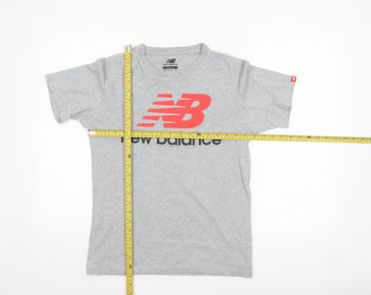 New Balance Men's Grey Short Sleeve Crew Neck Graphic T-Shirt Small