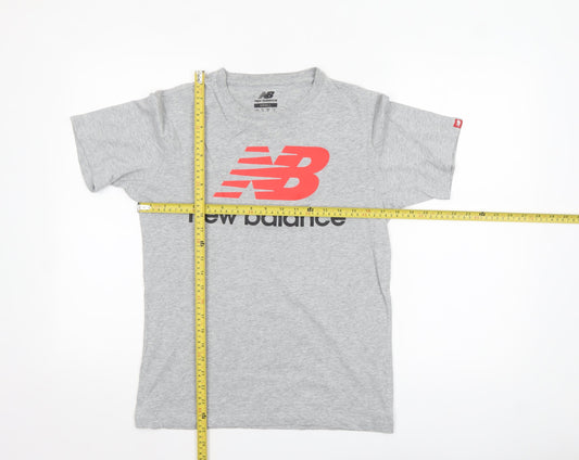 New Balance Men's Grey Short Sleeve Crew Neck Graphic T-Shirt Small