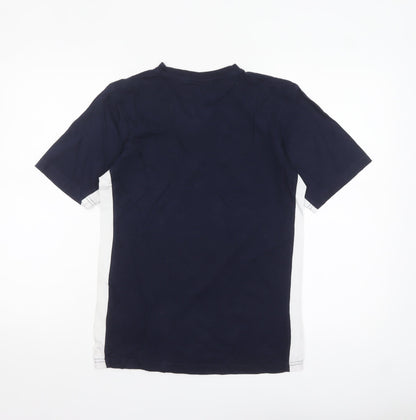 FILA Womens Blue Logo Crew Neck Cotton T-Shirt Size 14