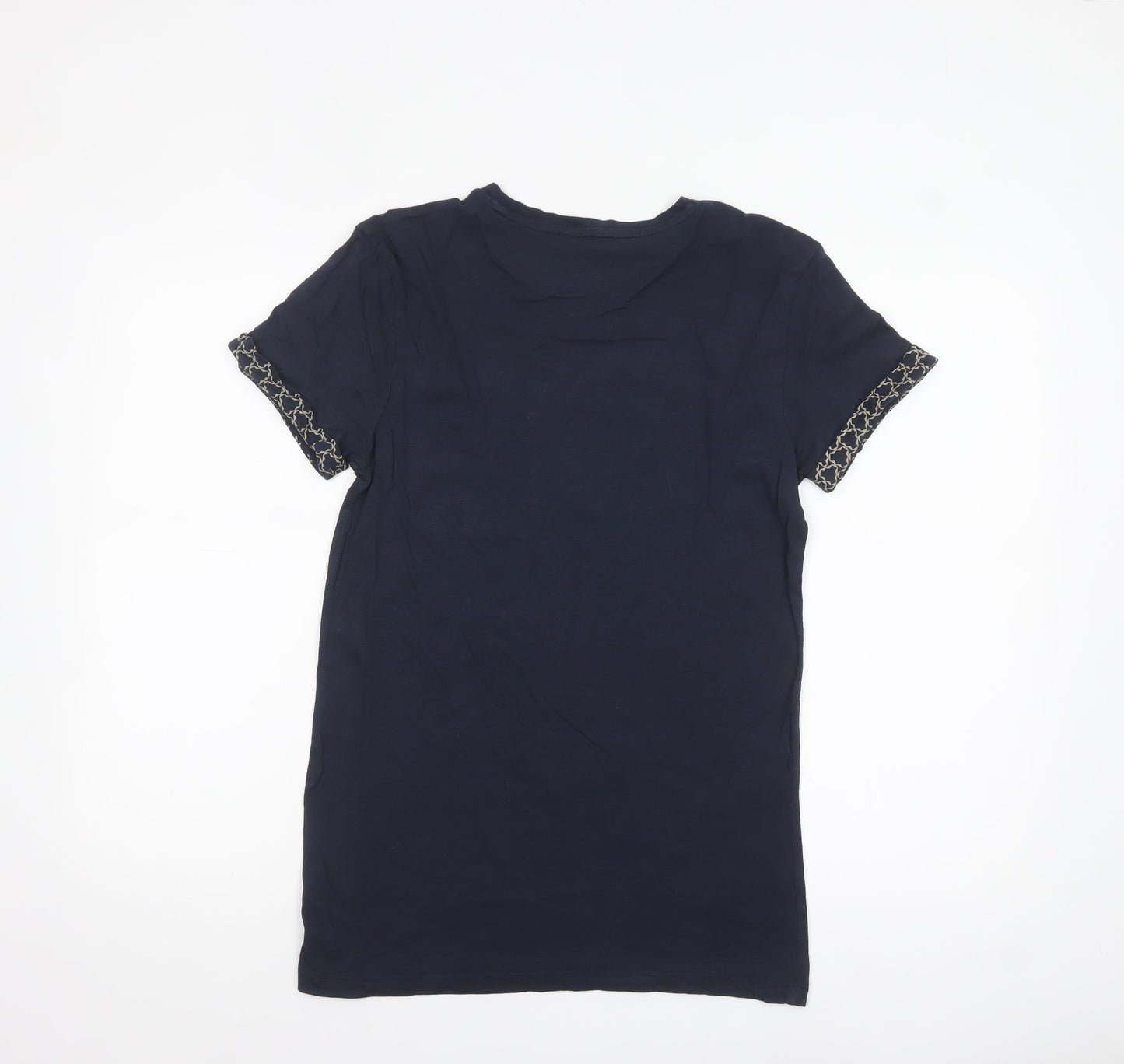New Look Men Blue XS Cotton Crew Neck Short Sleeve T-Shirt