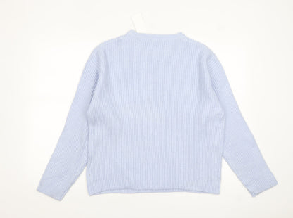 Marks and Spencer Women Blue Knit Long Sleeve Pullover Jumper Size M