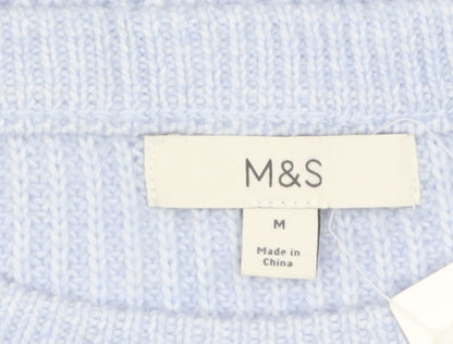 Marks and Spencer Women Blue Knit Long Sleeve Pullover Jumper Size M