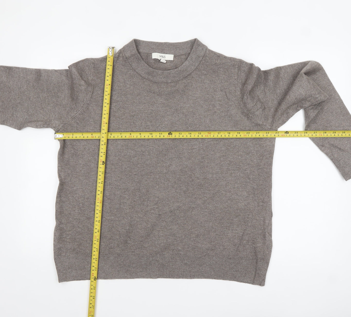 Marks and Spencer Women’s Grey L Crew Neck Knit Pullover Jumper