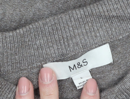 Marks and Spencer Women’s Grey L Crew Neck Knit Pullover Jumper