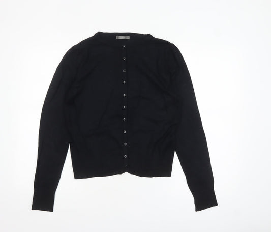 South Women's Black Size 14 Crew Neck Button Cardigan