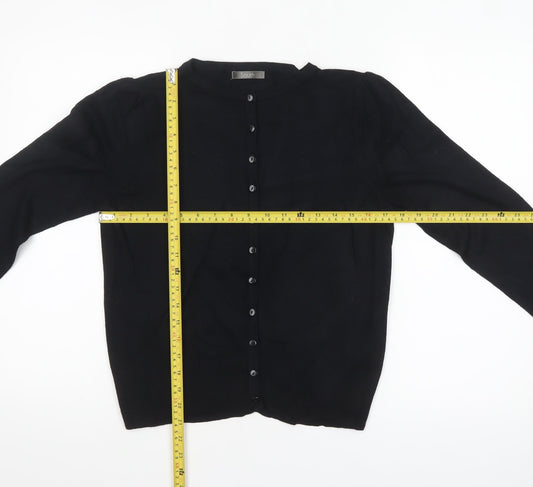 South Women's Black Size 14 Crew Neck Button Cardigan