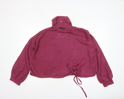 Fratini Women’s Purple V-Neck Knit Pullover Jumper Size M
