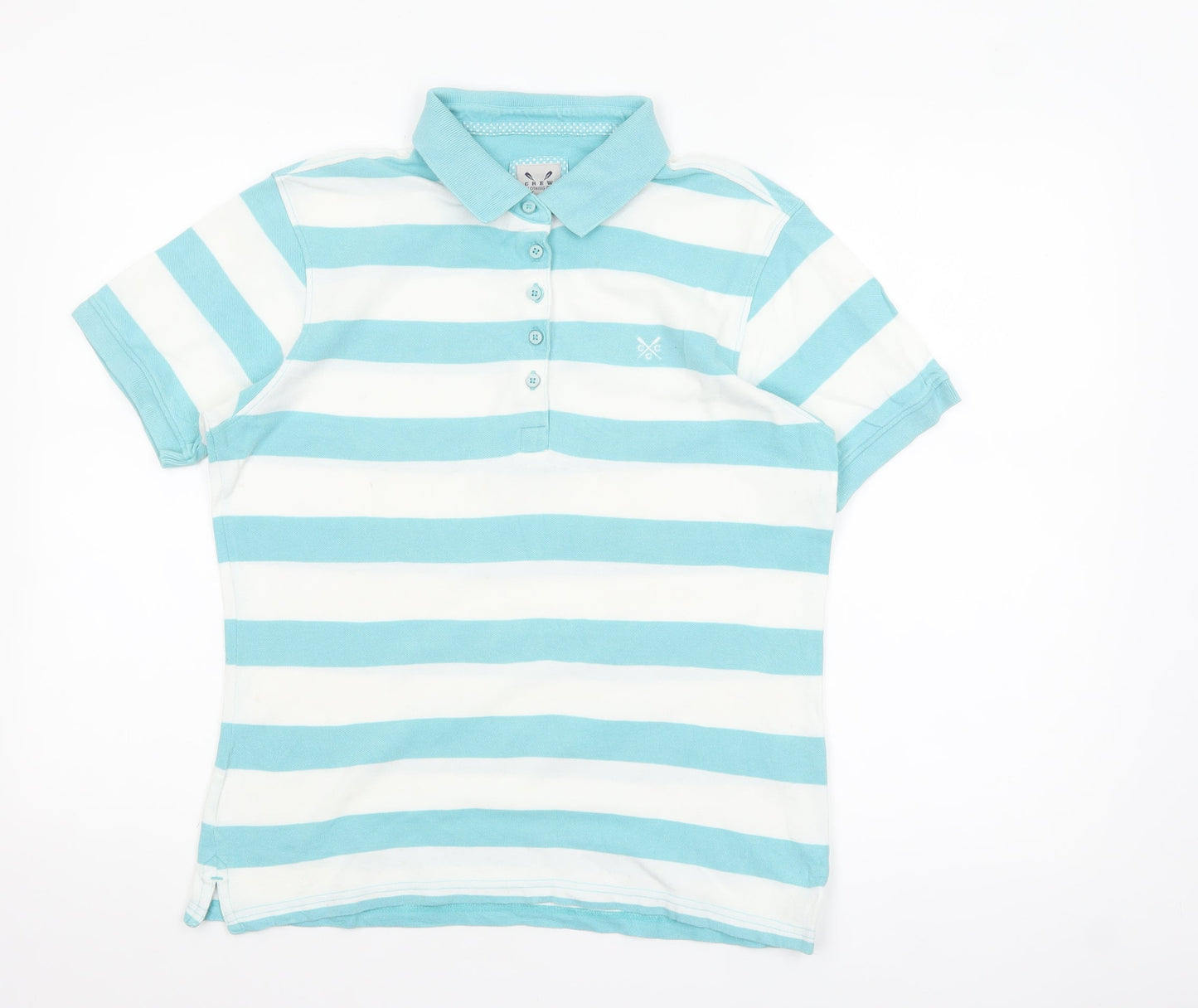Crew Clothing Co. Women’s Blue White Striped Polo Shirt Size 14