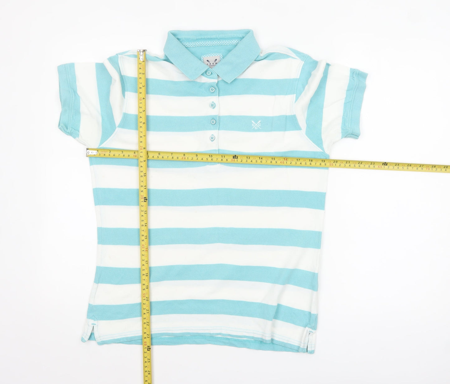 Crew Clothing Co. Women’s Blue White Striped Polo Shirt Size 14