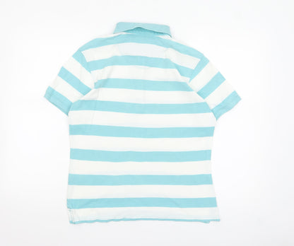 Crew Clothing Co. Women’s Blue White Striped Polo Shirt Size 14