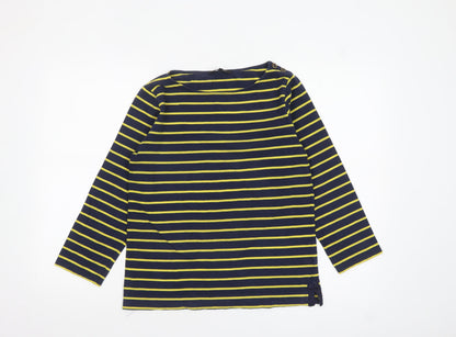 Jaeger Women's Blue Striped Long Sleeve Cotton Nautical Top S