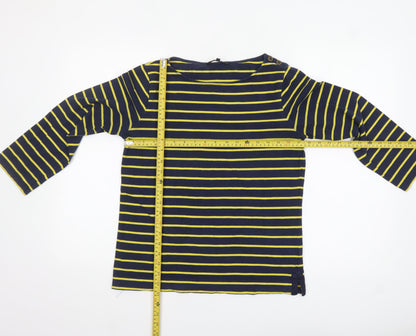 Jaeger Women's Blue Striped Long Sleeve Cotton Nautical Top S