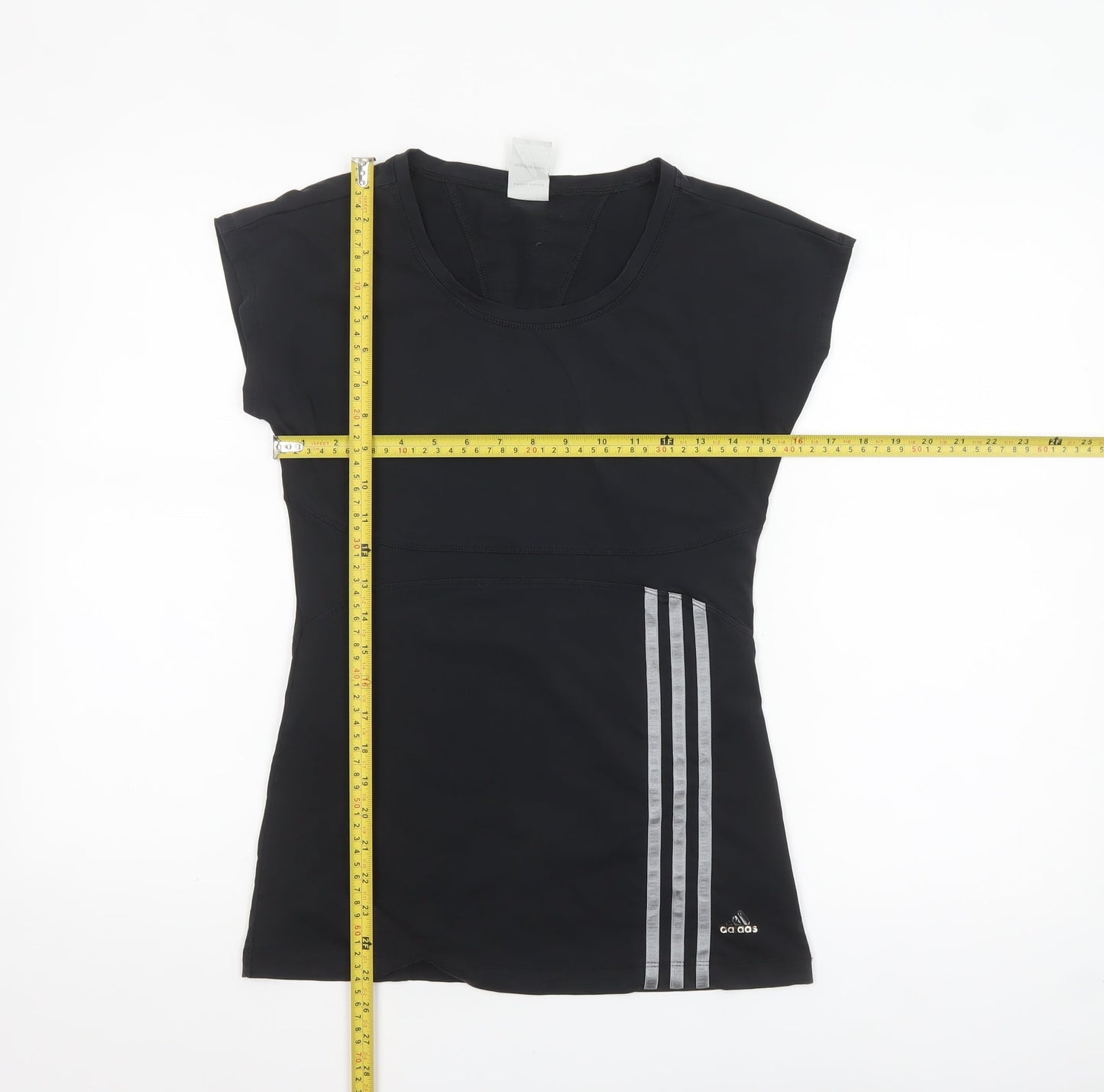 Adidas Women Black Size 10 Slim Fit Climalite Activewear T-Shirt