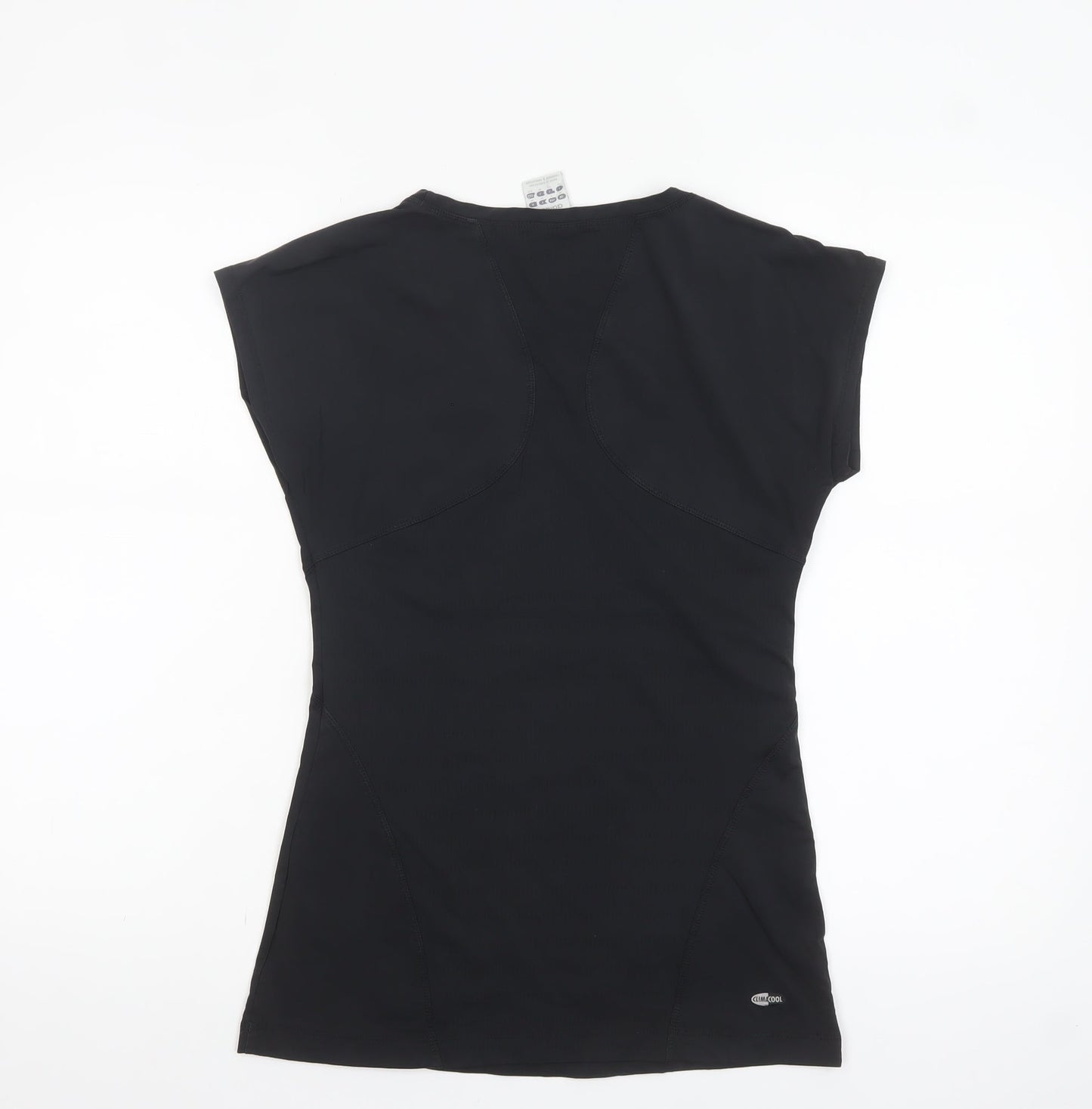 Adidas Women Black Size 10 Slim Fit Climalite Activewear T-Shirt