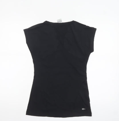 Adidas Women Black Size 10 Slim Fit Climalite Activewear T-Shirt