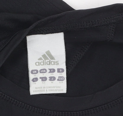 Adidas Women Black Size 10 Slim Fit Climalite Activewear T-Shirt