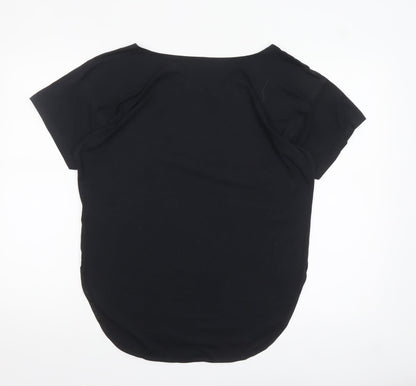 Uniqlo Women Black XS Airism V-Neck Short Sleeve Basic T-Shirt