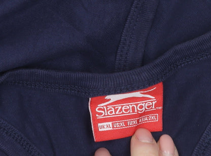 Slazenger Men's Blue XL Sleeveless Cotton Sports Vest